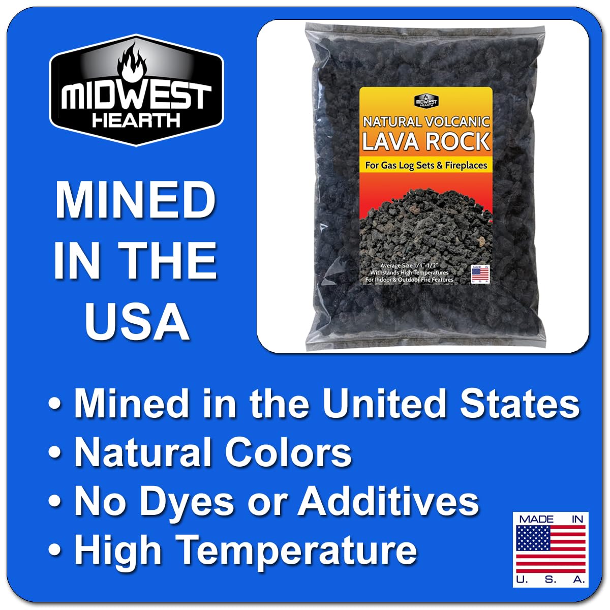 Midwest Hearth Natural Lava Rock Granules for Gas Log Sets and Fireplaces (10-lb Bag)