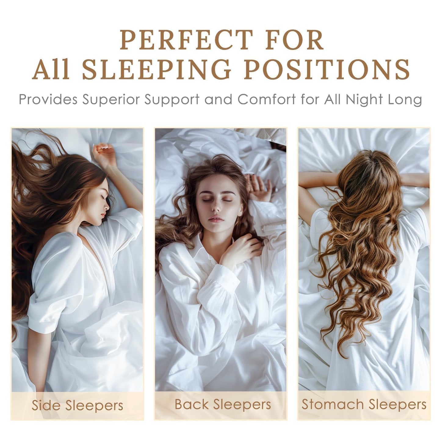 HUXMEYSON Pillows Standard Size Set of 4, Bed Pillows Set of 4, Down Alternative Luxury Hotel Pillows for Sleeping and for Side and Back Sleepers