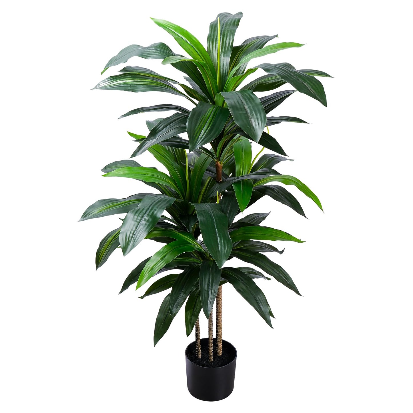 Yepdin Artificial Dracaena Tree 4FT, Fake Tree with Plastic Pot, Fake Tropical Yucca Floor Plant, Lifelike Foliage and Branches, Artificial Plants Indoor for Home Office Living Room Decor Indoor