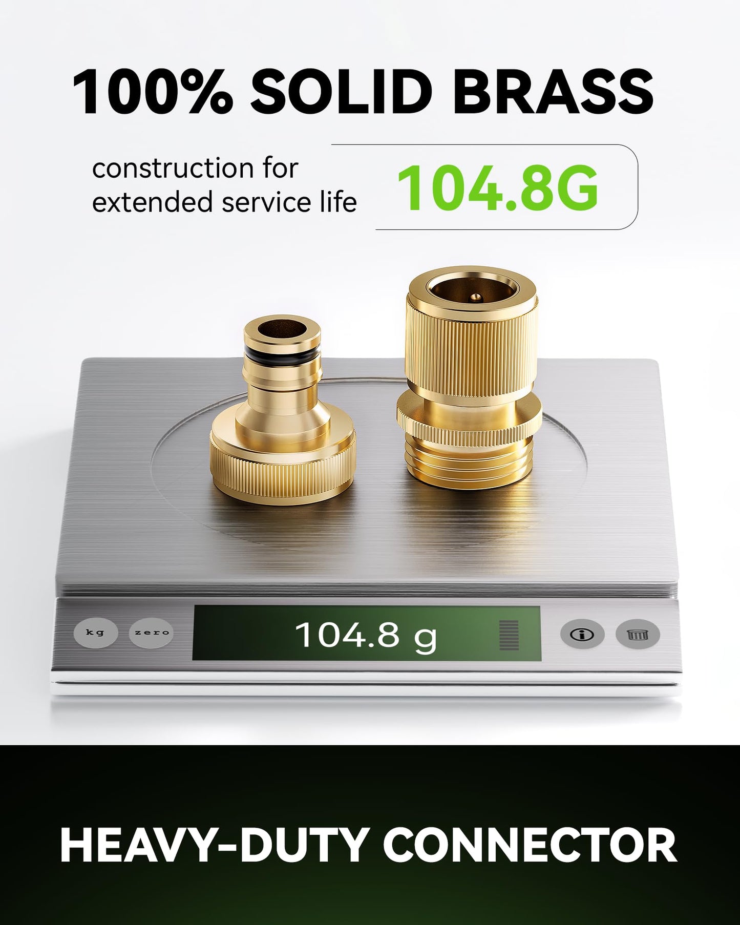 RainPoint Garden Hose Quick Connectors, Heavy Duty Solid Brass 3/4 Inch GHT, Universal Leak-Proof Fittings for Easy Water Hose Connection (2 Sets)