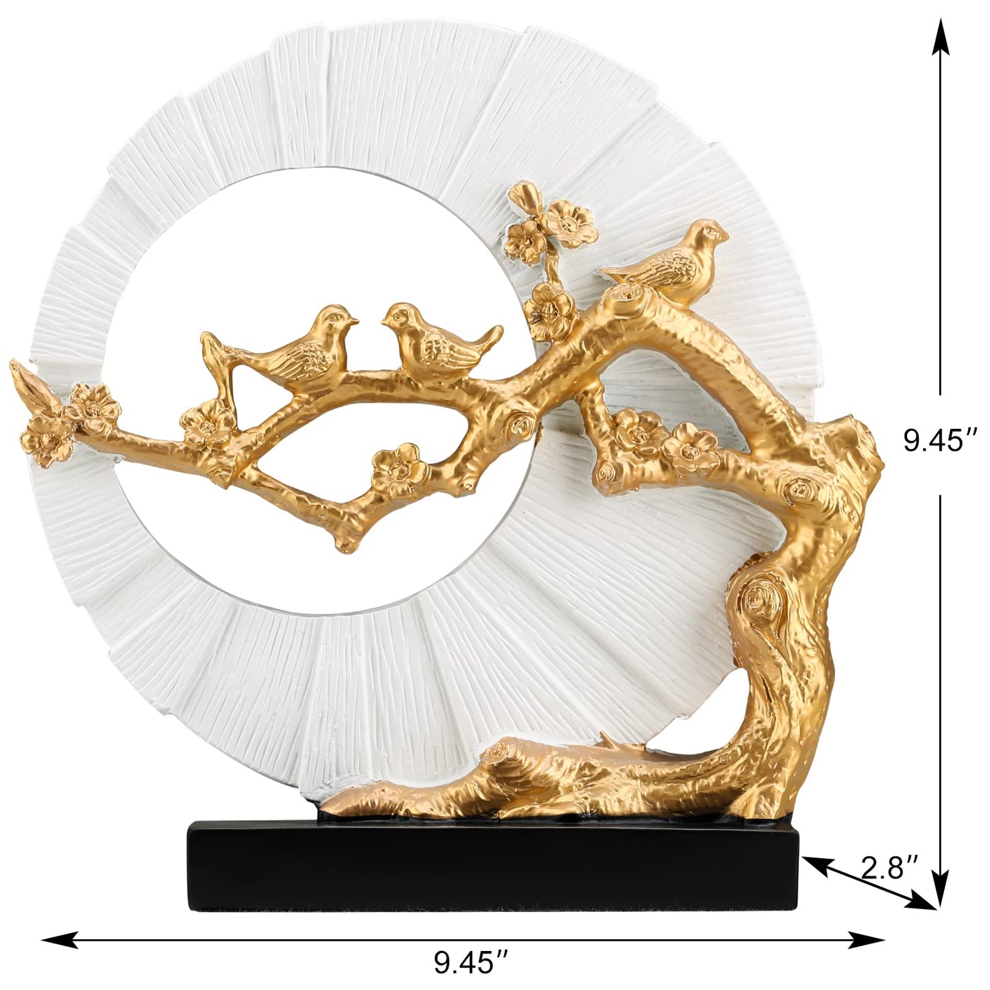 DOVDOV Gold Bird Statue Decor, Gold and White Home Decor, Bird Sculpture Home Decor for Bookshelf Office Shelf on Coffee Table TV Cabinet entryway entryway Decor.