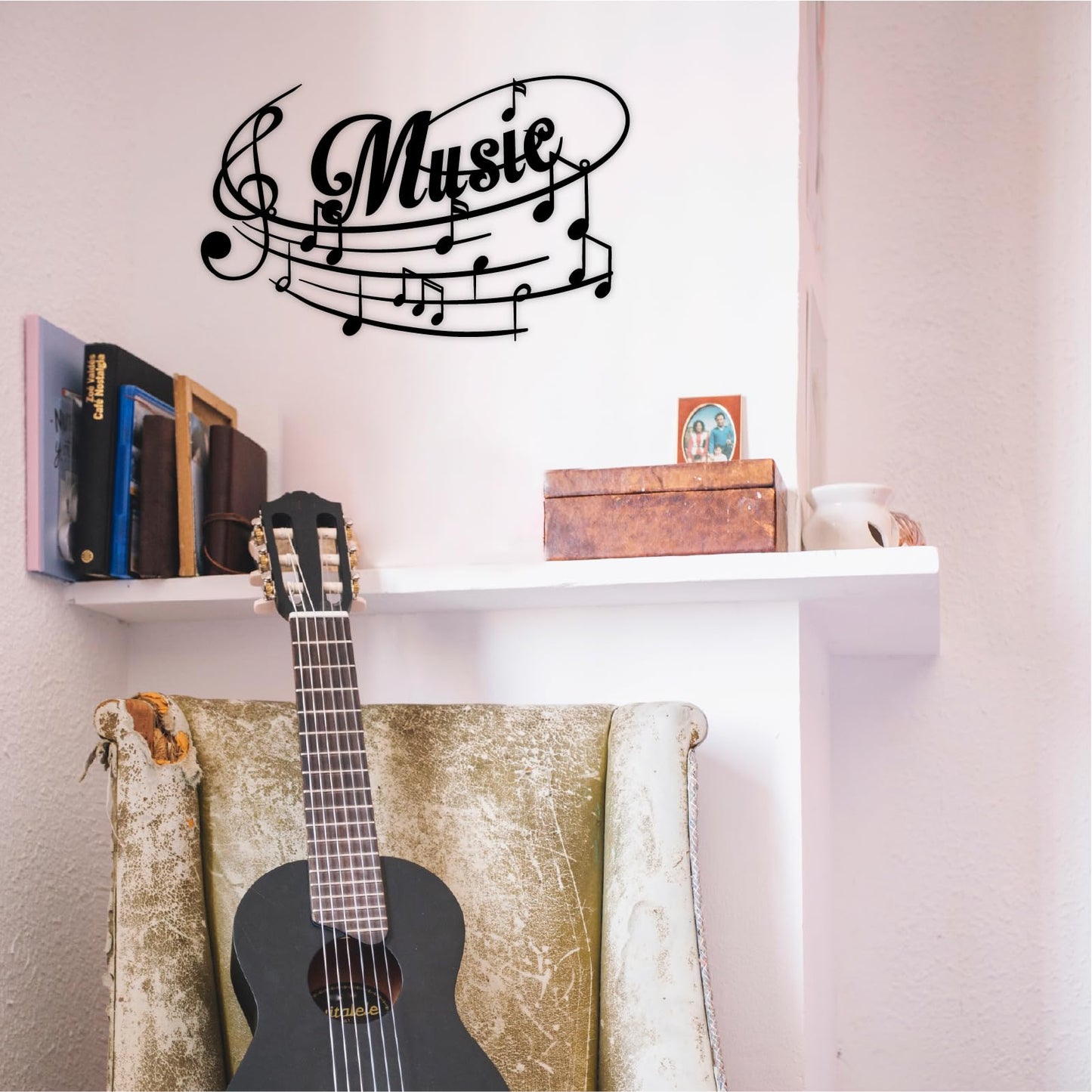 Sanshaoye Metal Music Note Wall Art Sign for Home Décor, Hanging Musical Note Decoration for Music Rooms, Studios and Home Walls, Gift for Musicians, 12” x 7.4”