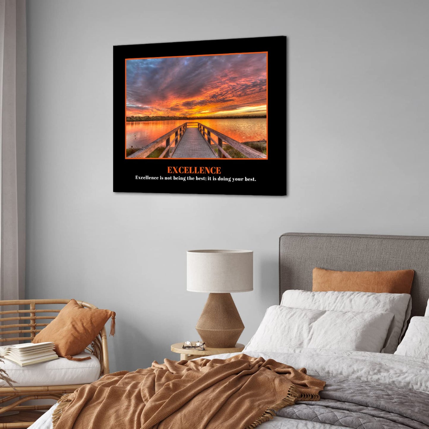 KREATIVE ARTS Excellence Canvas Quotes Art - Inspiring & Motivational Wall Prints Decor for Home & Office - Engaging Design with Uplifting Messages - Ideal Gift for Success Seekers 20x24inch