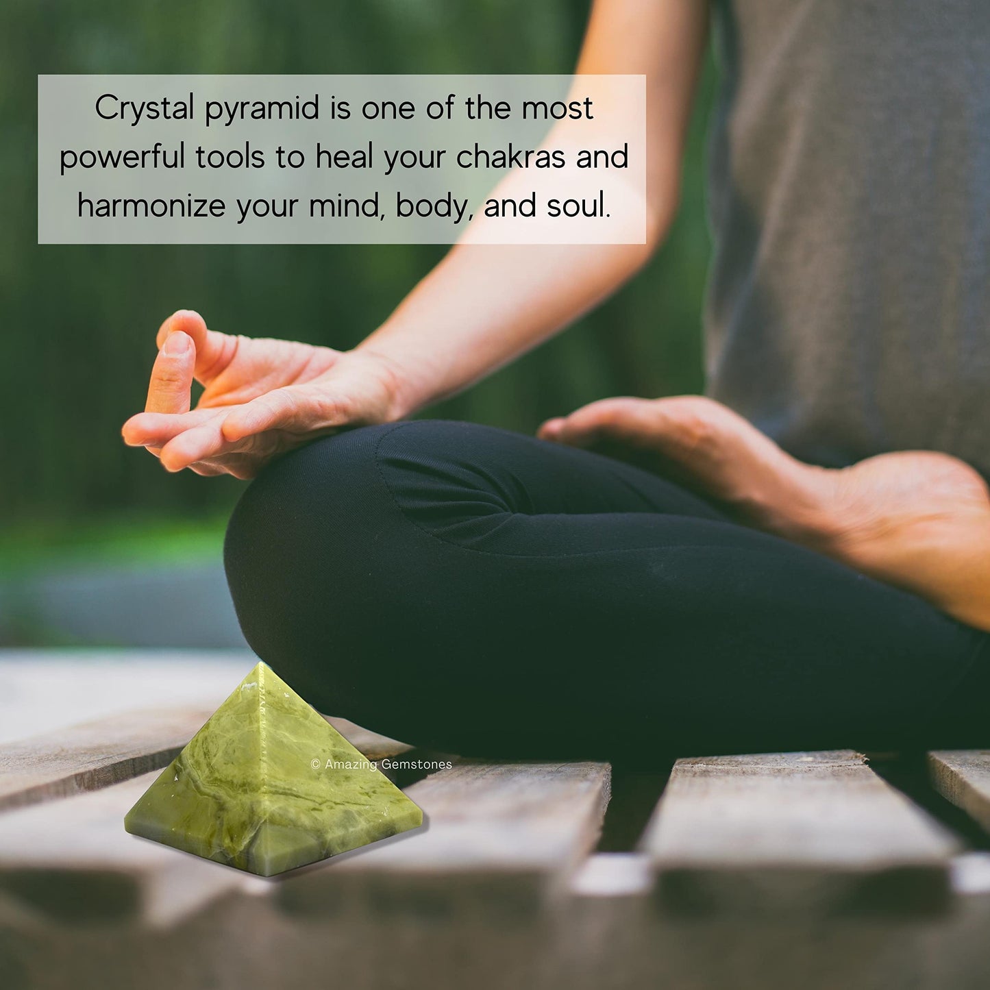 Amazing Gemstone Serpentine Pyramid Crystal Healing Stones - 2" Great Pyramid Figurine of Natural Stone Pyramid for Meditation, Reiki, Chakra Balancing and Crystal Pyramids Grid
