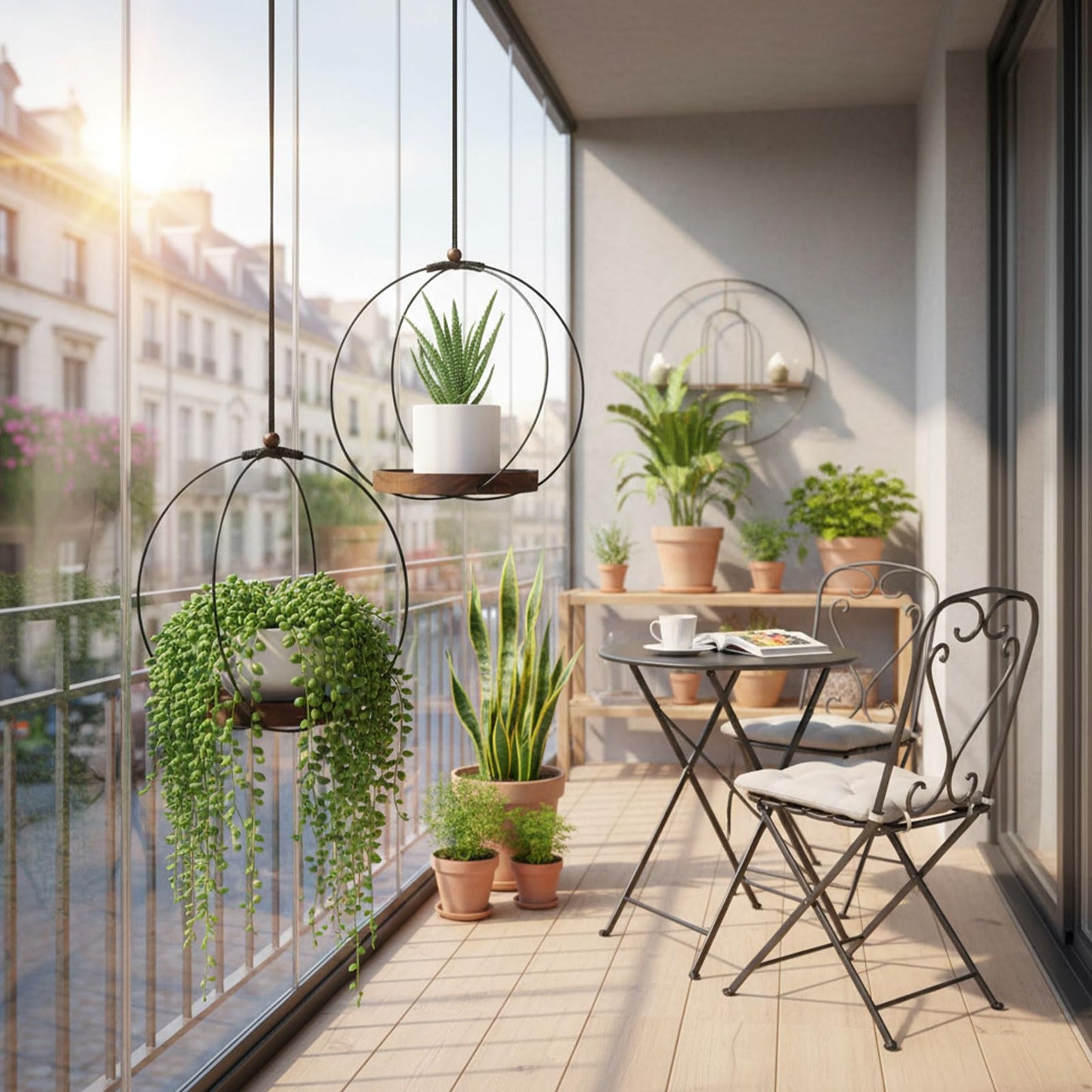 HrEtngiz Hanging Planters for Indoor Plants,Black Hanging Plant Holder,Metal Plant Hanger Indoor for Home Garden Office Decor(Pots Not Included)