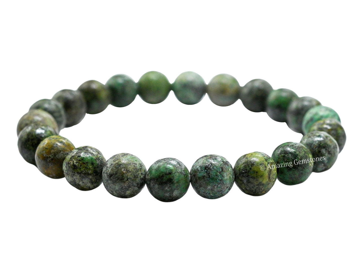 Amazing Gemstone Crystal Bracelet for Women Men's Gifts - Protection Healing Crystal Bracelet - 8mm Gemstone Beaded Stretchable Bracelet Pulseras Para Hombres Mujer Stocking Stuffers Mothers Day Gift (African Turquoise)