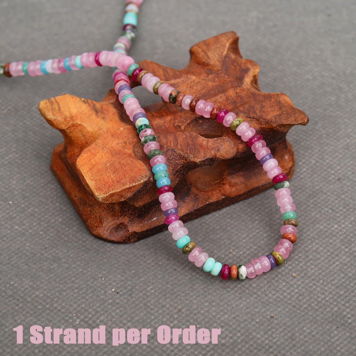 BONNY BOXX 1 Strand (150PCs) Natural 2 * 4mm Colorful Rondelle Beads, Natural Abacus Disk Stone Beads Loose Spacer Gemstone for DIY Bracelet Necklace Jewelry Making
