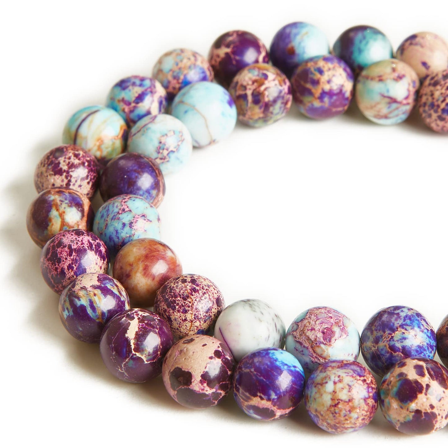 100pcs 6mm Colorful Imperial Jasper Beads Natural Gemstone Beads Round Loose Beads for Jewelry Making