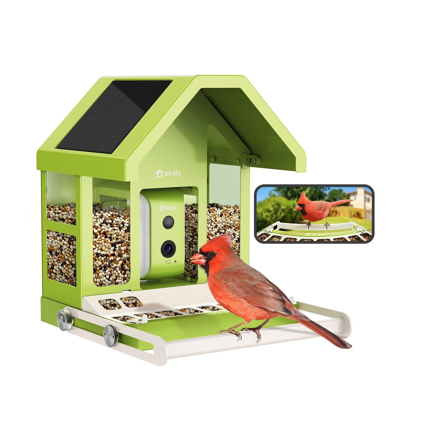 Birdfy Smart Bird Feeder with Camera, Durable Metal Bird Feeders for Outdoors, Auto-Detect & Record HD Videos, Instant Alerts & Live View, Solar Powered, Weatherproof for Backyard, Ideal Gift for Mom