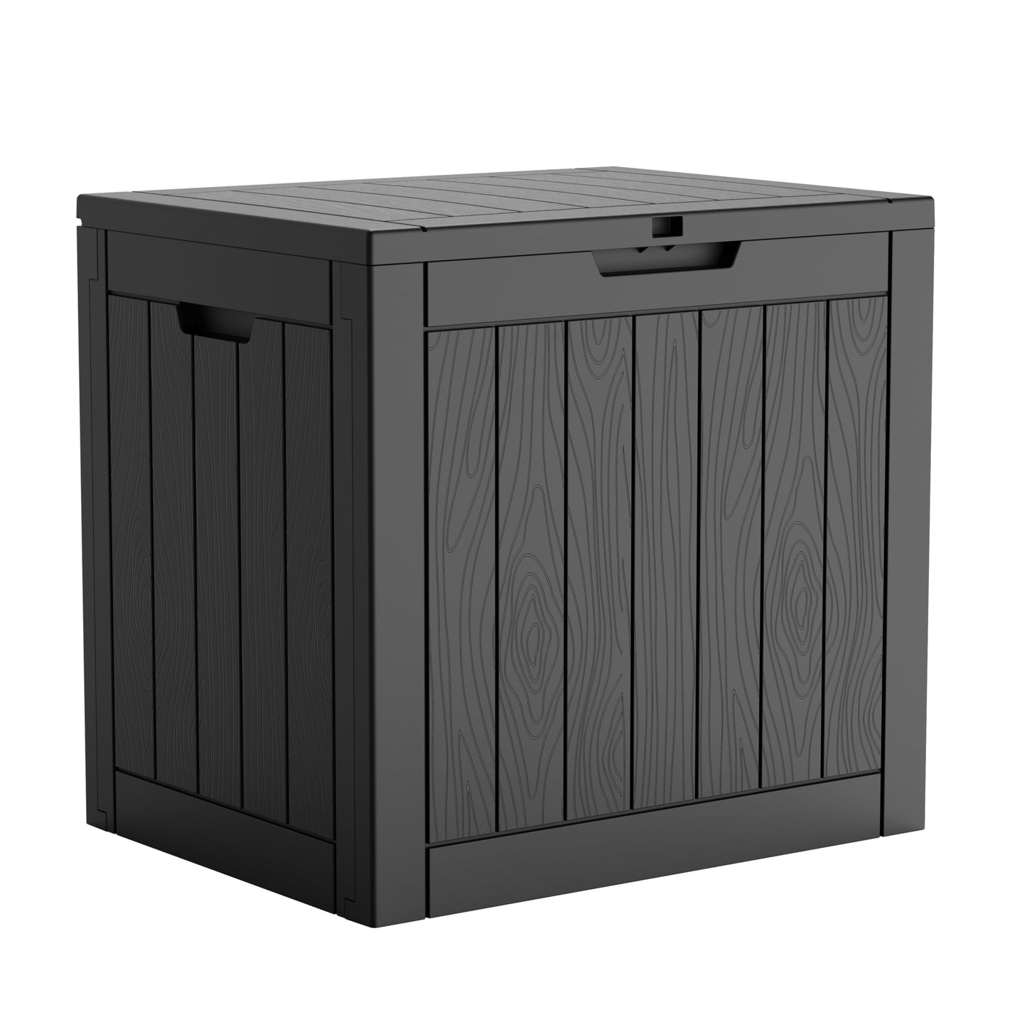 EasyUp 35 Gallon Outdoor Storage Box, Outdoor Deck Boxes for Garden Tools Equipment,Cushions and Patio Storage,Lockable and Resin,Easy to Install(Black)