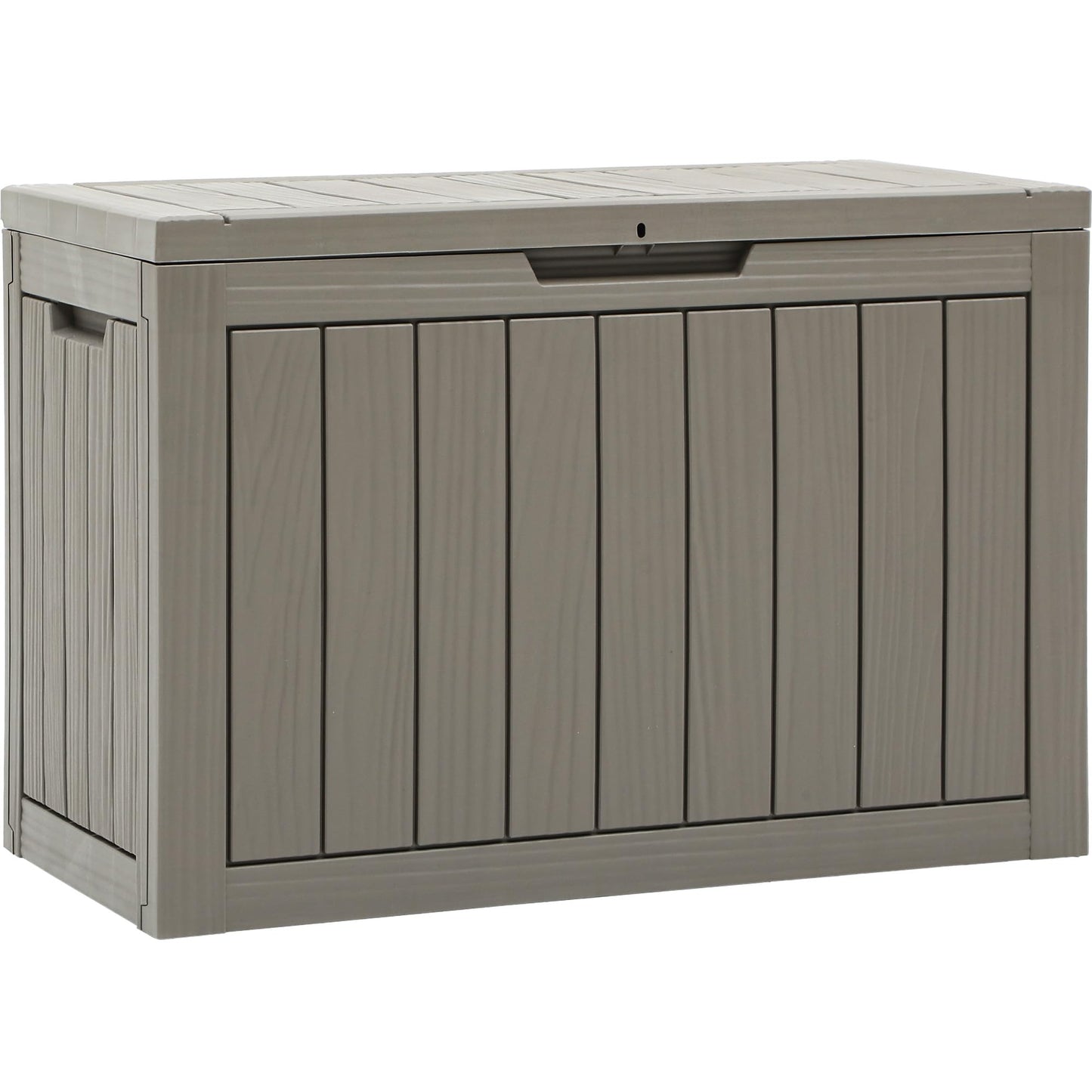 YITAHOME Outdoor Storage Box, 45 Gallon Waterproof Resin Deck Box, Lockable Organizer for Patio, Poolside, Deck, Cushions, Throw Pillows, Garden Tools, Brown