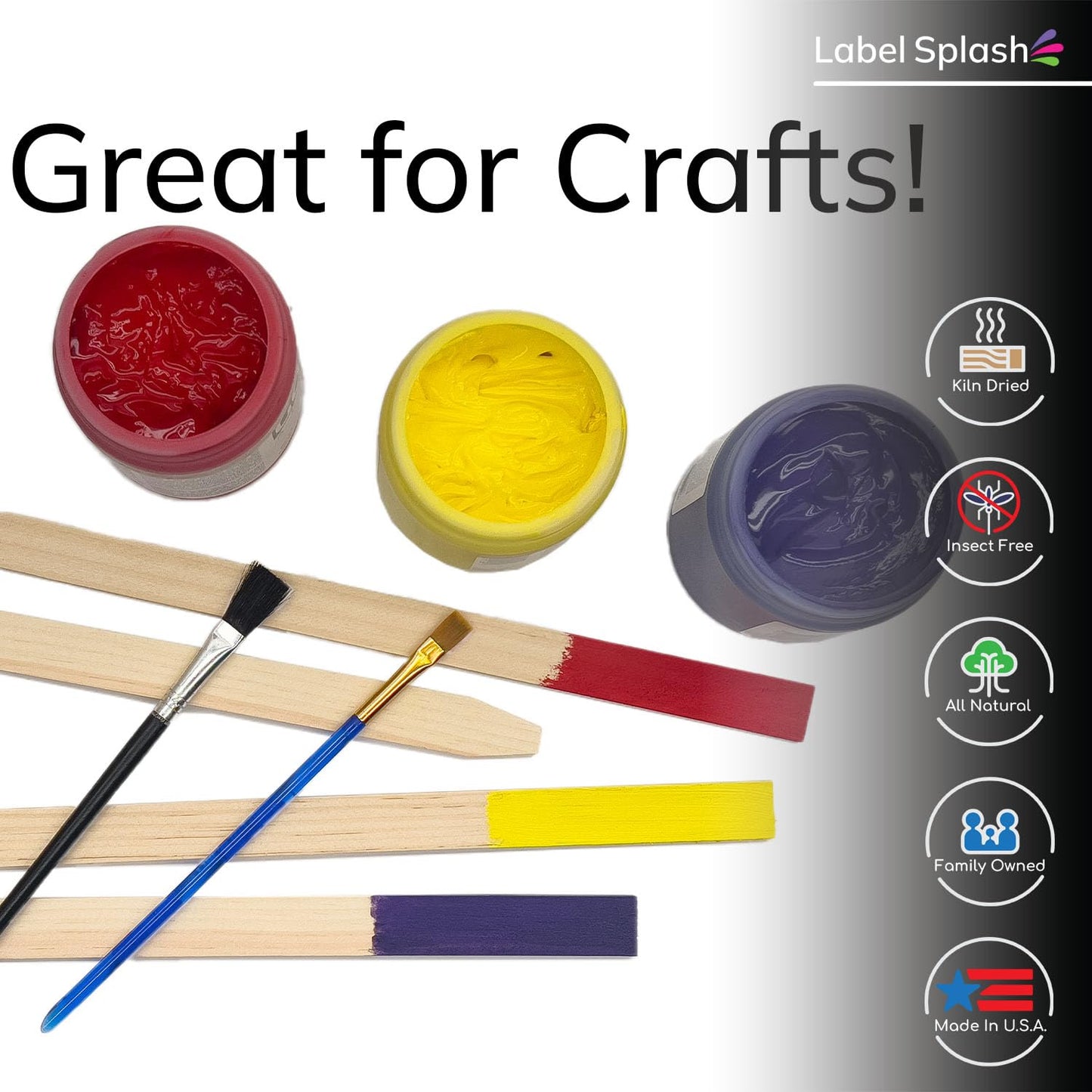 25 Pack 12" Wood Stakes for Garden Marking Survey Grading Paint Stirring Stick Model Building Shim Landscaping Plant Support and Crafts 12 Inch Made in THE USA by LABELSPLASH