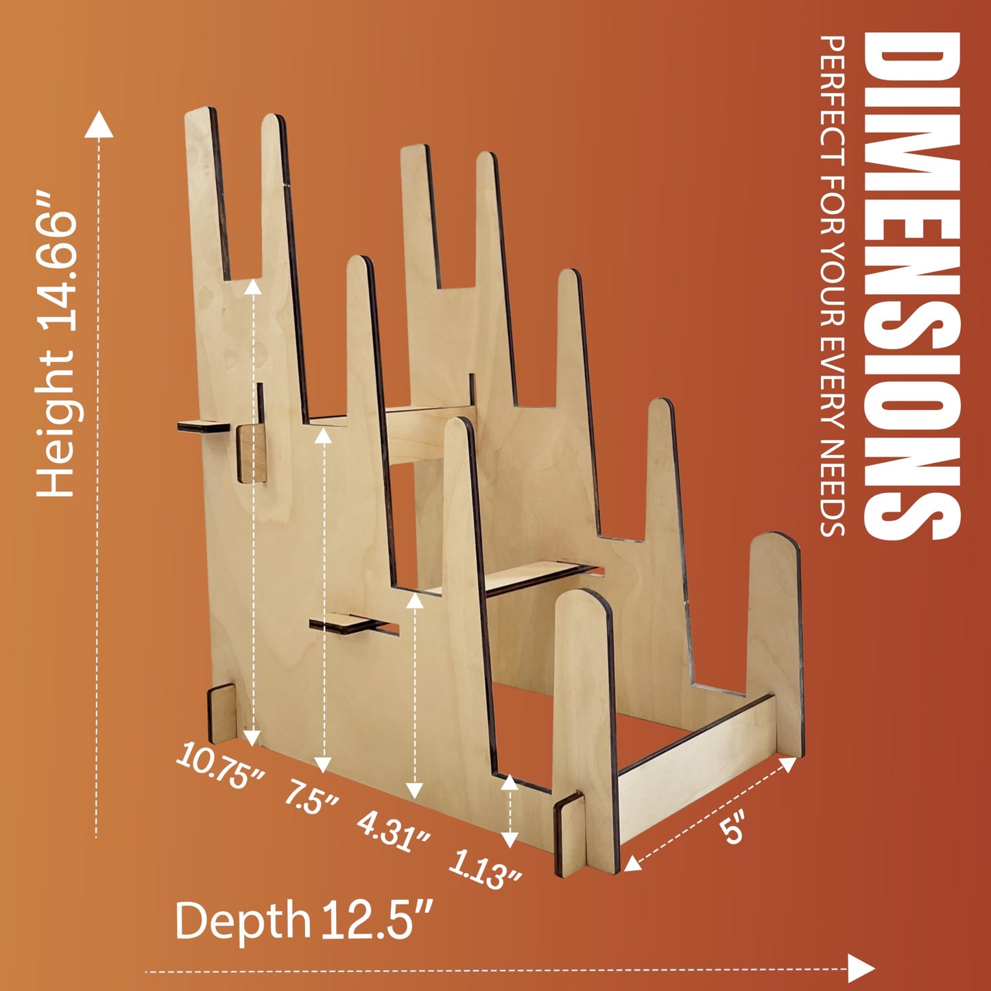Wood Display Stand - Plates, Art Prints, Artwork, Pictures, Books, Stationery, Records, Magazines & More - Trade Shows, Farmers Markets & At Home Use - Sturdy & Stylish (Natural, Small)…