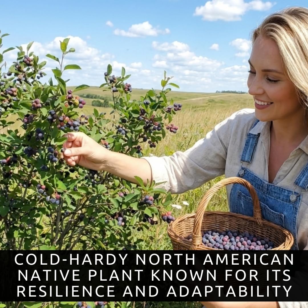 2 Downy Serviceberry Bush Plants for Growing - (Amelanchier arborea) Juneberry Bushes (2 Seedlings) - Hardy Edible Berry Shrubs for Backyard Gardens, Pollinator-Friendly, White Flowers