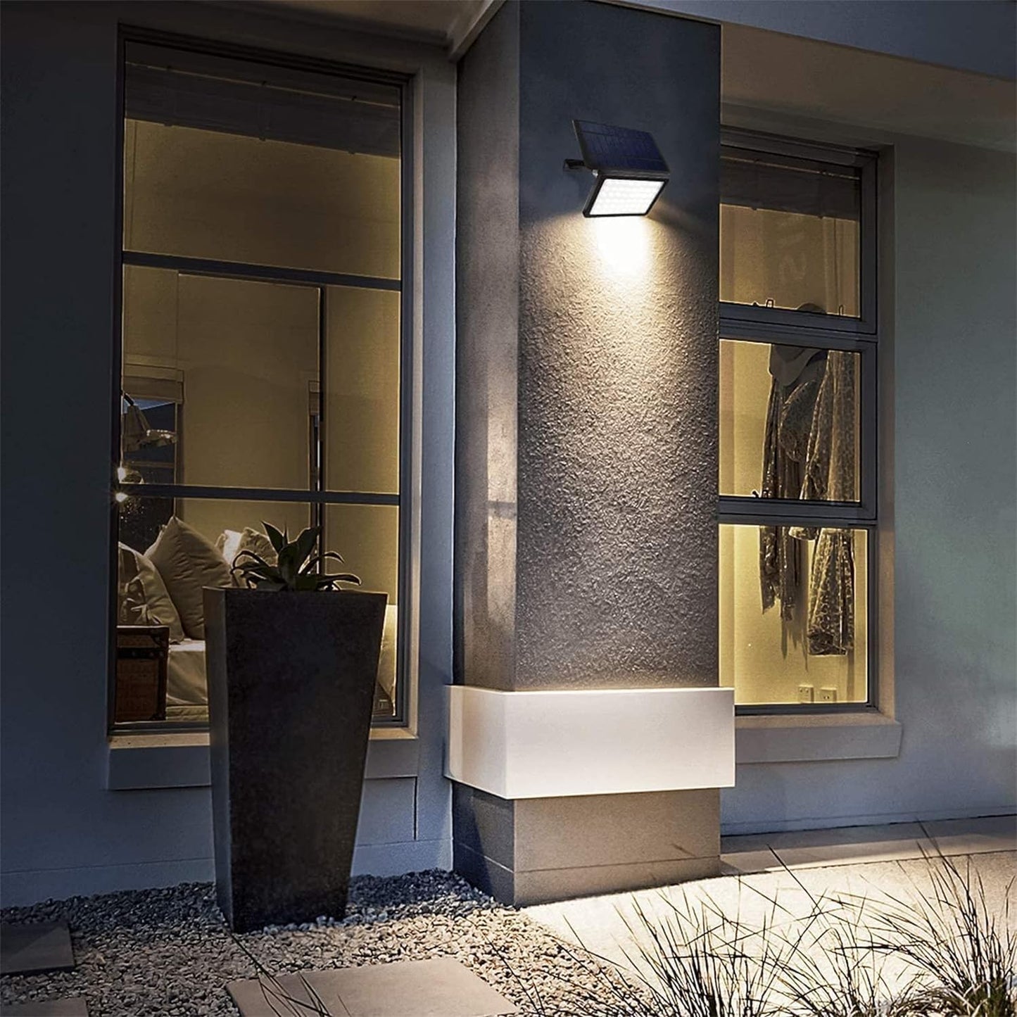 JACKYLED 1000 Lumens 299 LED Solar Lights Outdoor Bright Solar Dusk to Dawn Light with 4000mAh Battery, IP65 Waterproof Outdoor Solar Powered Security Flood Light for Wall Porch Shed Barn