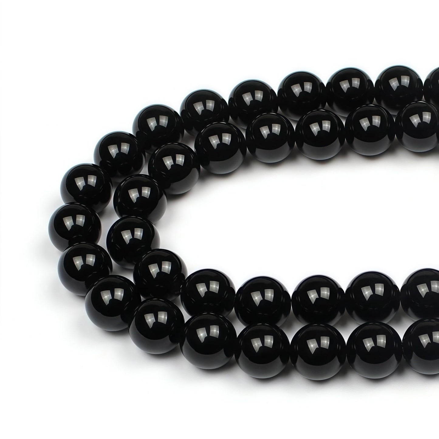 MJDCB Natural Stone Bead Black Onyx Gemstone Loose Beads for Jewelry Making Bracelet Necklace 10mm