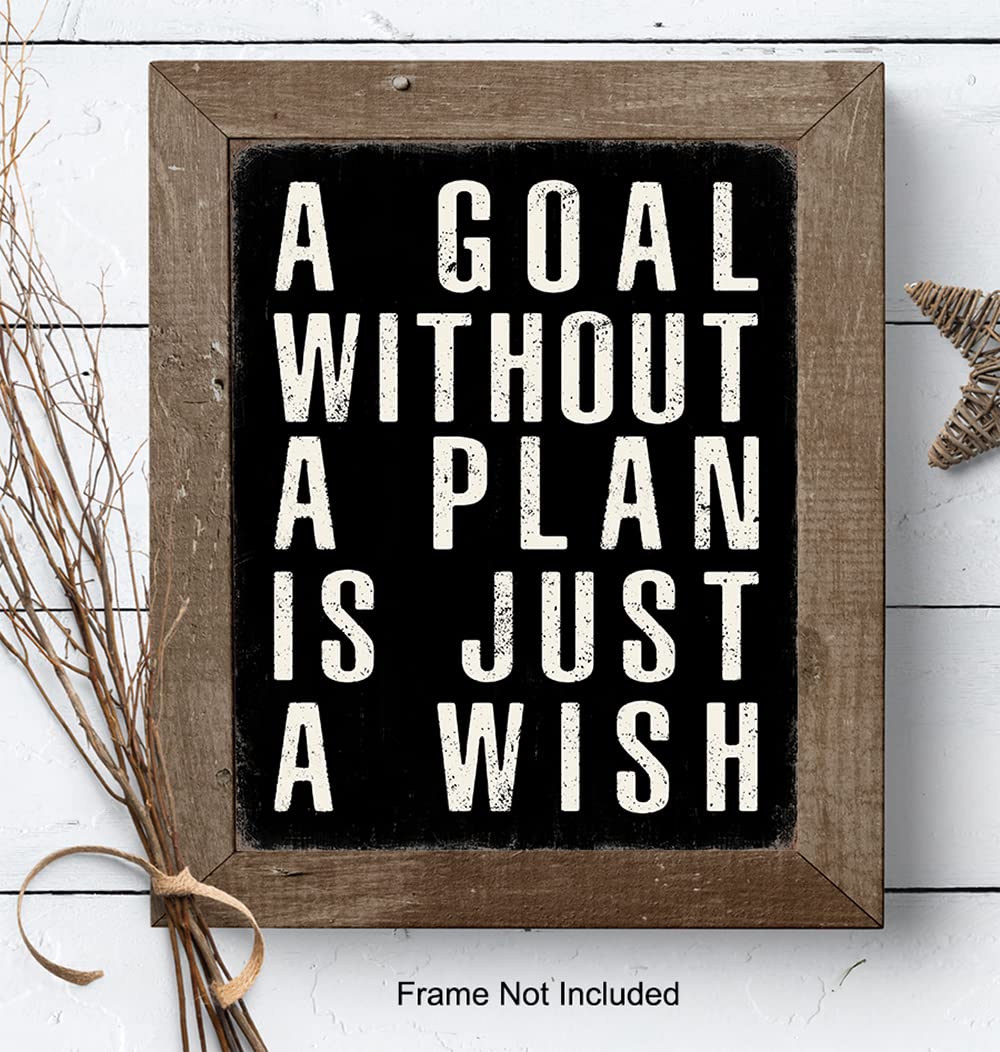 Motivational Wall Art & Decor - Inspirational Quotes Wall Art - Positive Quotes Wall Decor - Success Saying - Home Office Decor - Motivational poster for Men Women Entrepreneur Yellowbird Art & Design