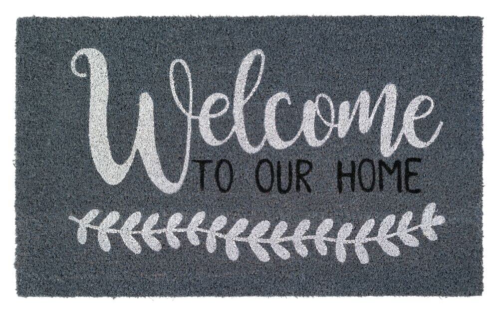 NoTrax, Welcome to Our Home, Vinyl-Backed Natural Coir Doormat, Entry Mat for Indoor or Outdoor Use, 18"x30", C12 (C12S1830OH)