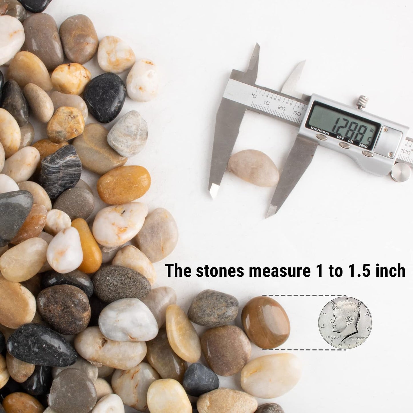 Anothera 18-lb Bulk Bag Pebbles for Plants 1-1.5 ” Aquarium Gravel River Rocks Garden Outdoor Decorative Stones