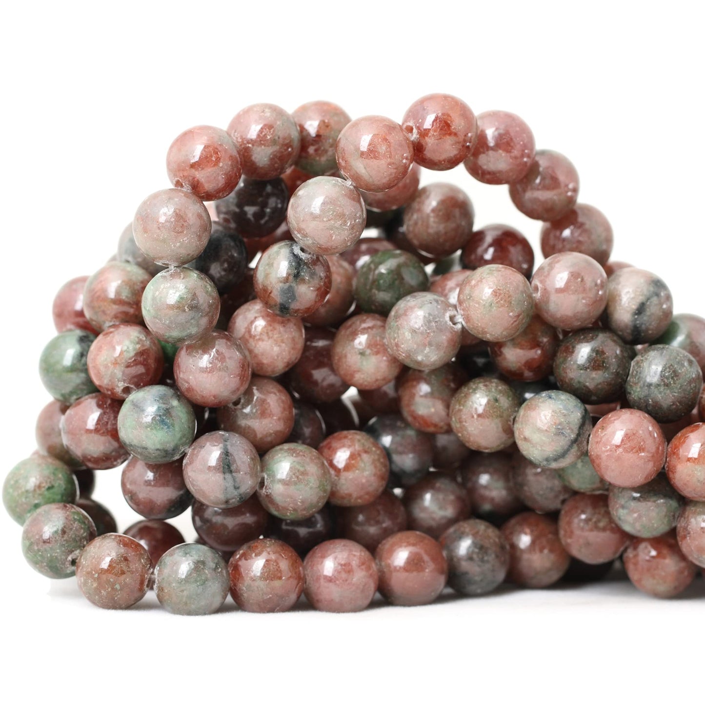 CHEAVIAN 35PCS 10mm Natural Kashgar Garnet Gemstones Round Loose Beads for Jewelry Making 1 Strand 15"