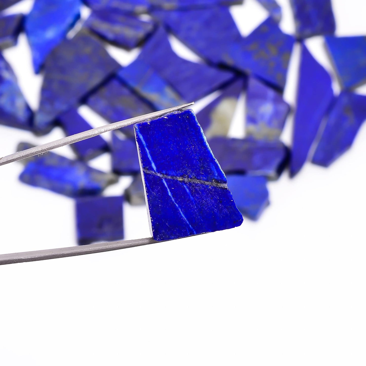 Natural Lapis Lazuli Raw Slice Gemstone- Healing Crystals for DIY Jewelry Making -Loose Natural Cabochon -Perfect for Crafting Unique Jewelry Designs (5 pcs, 25-35 mm)