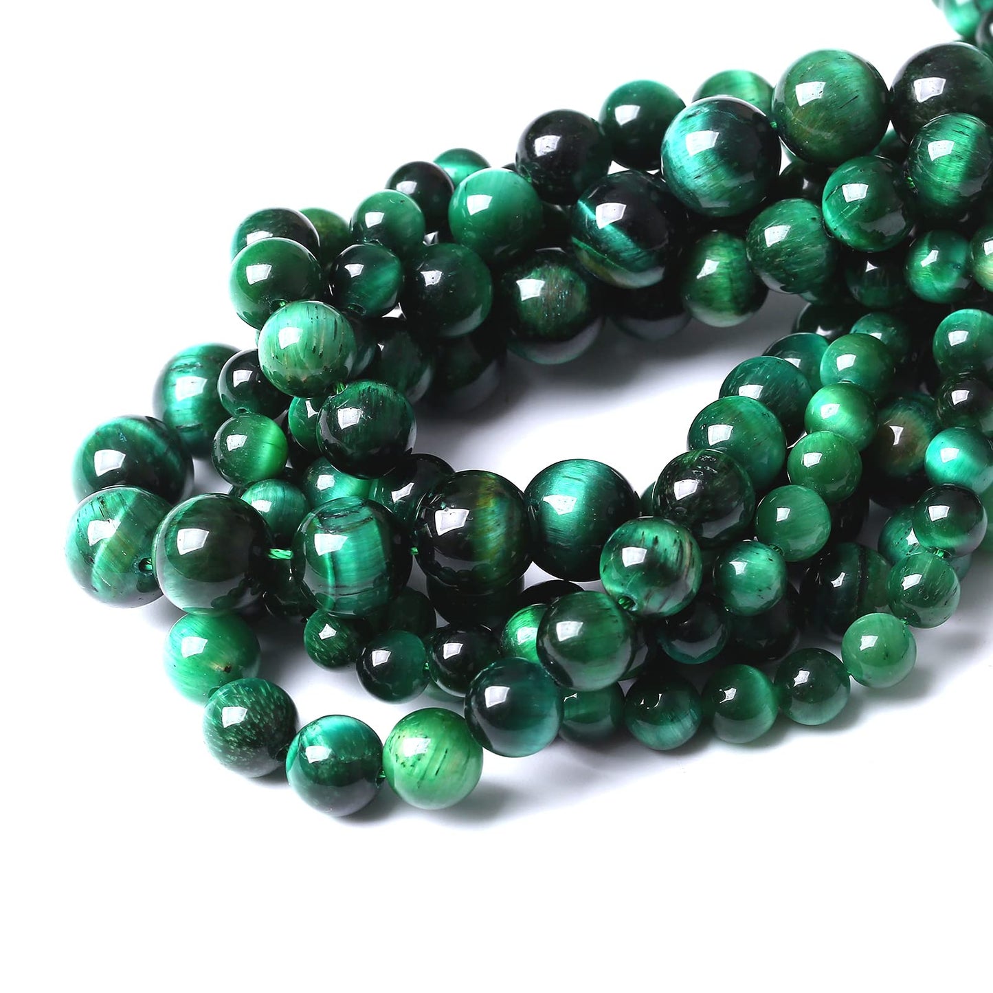 60PCS 6MM AAA Green Tiger Eye Stone Beads Natural Gemstone Bead Crystal Healing Energy Jewelry Making DIY 15 inches