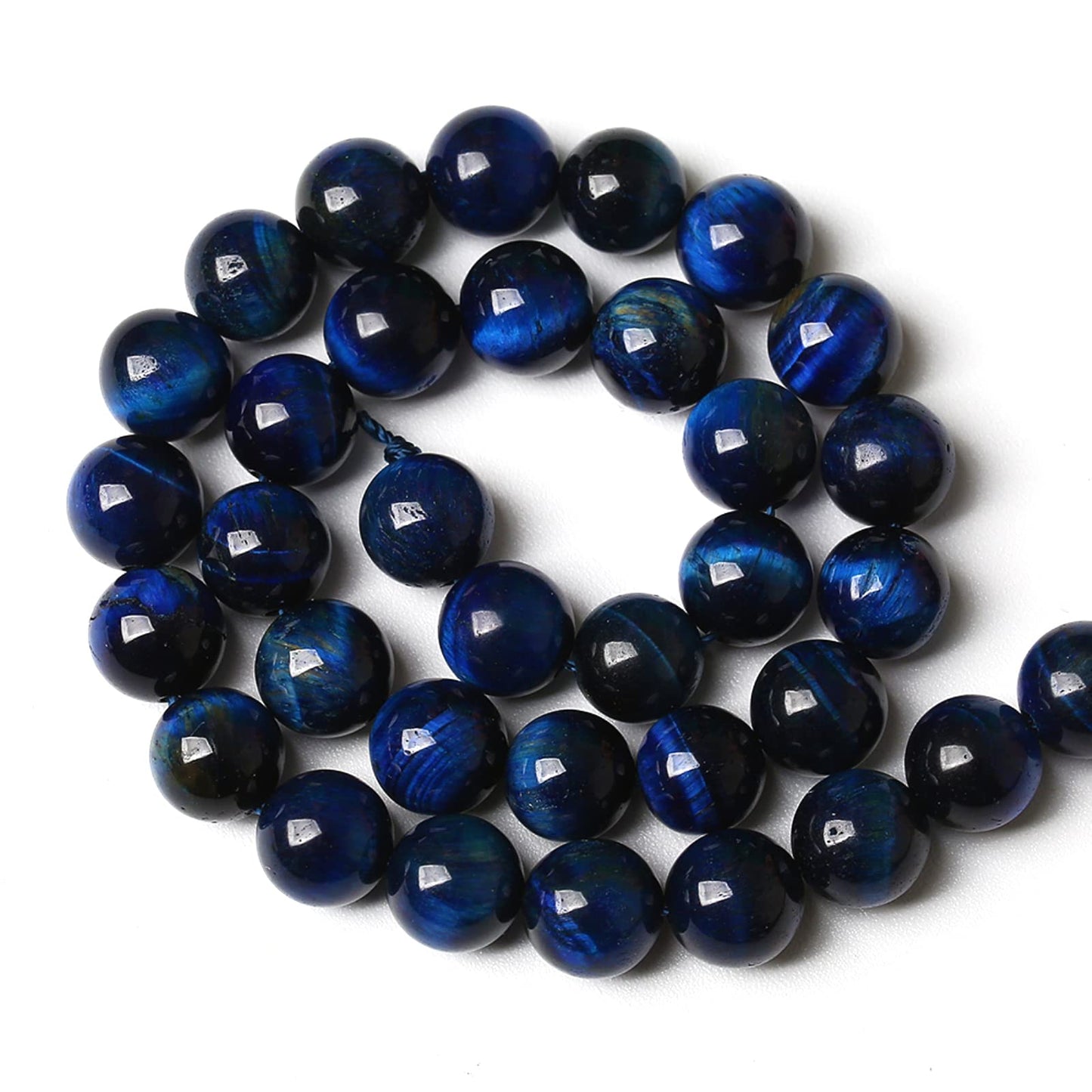 8MM 45PCS Natural Stone Multi Lapis Blue Tiger Eye Stone Beads for Jewelry Making DIY Bracelet