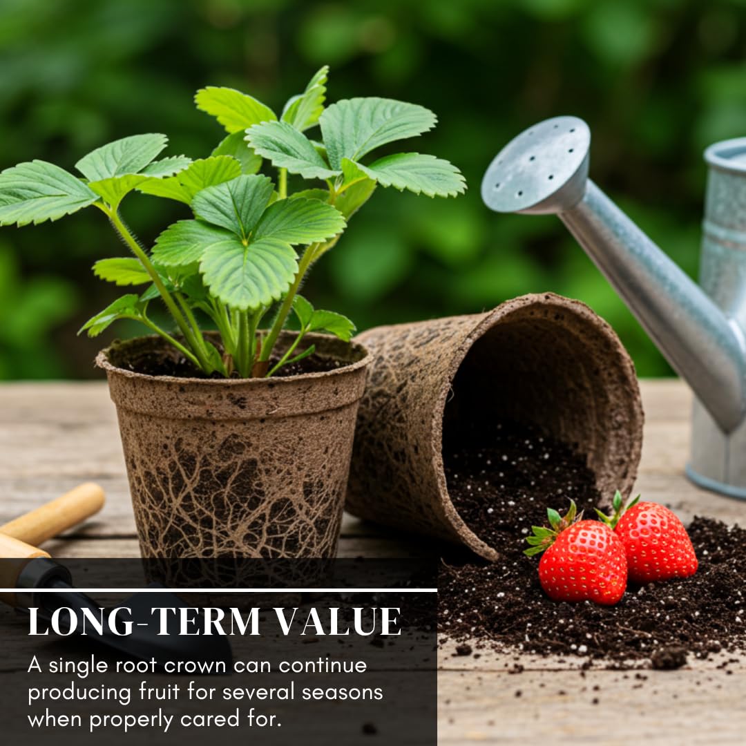 San Andreas Strawberry Plants – Day-Neutral Everbearing Strawberry Plants, High-Yield Sweet Berries, Non-GMO Live Strawberry Starts for Garden, Raised Beds, Containers (5 Plants)