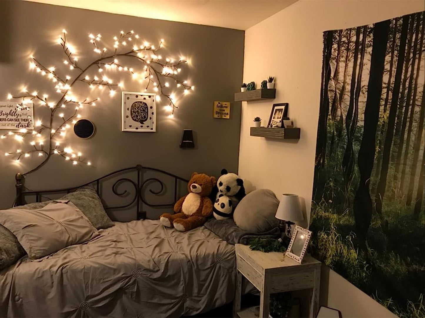 Lituplife Lighted Willow Vine with Remote Control On/Off Timmer Dim,7.5Ft Christmas Swags Decorations Artificial Branches with 144LEDs Enchanted Vine Lights(Plug in) for Walls Bedroom Décor(1PCS)