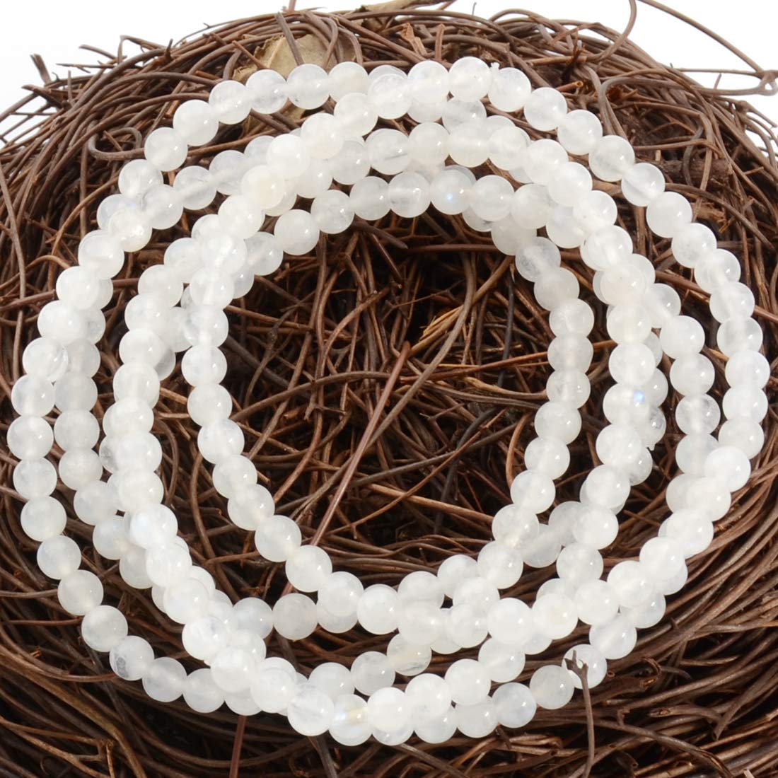 MASSIVE BEADS Moonstone - Success - Handmade Handmade Yoga Stretch Elastic Bracelet Natural Stone Crystal Healing Power Energy Gifts for Unisex Adult 4mm