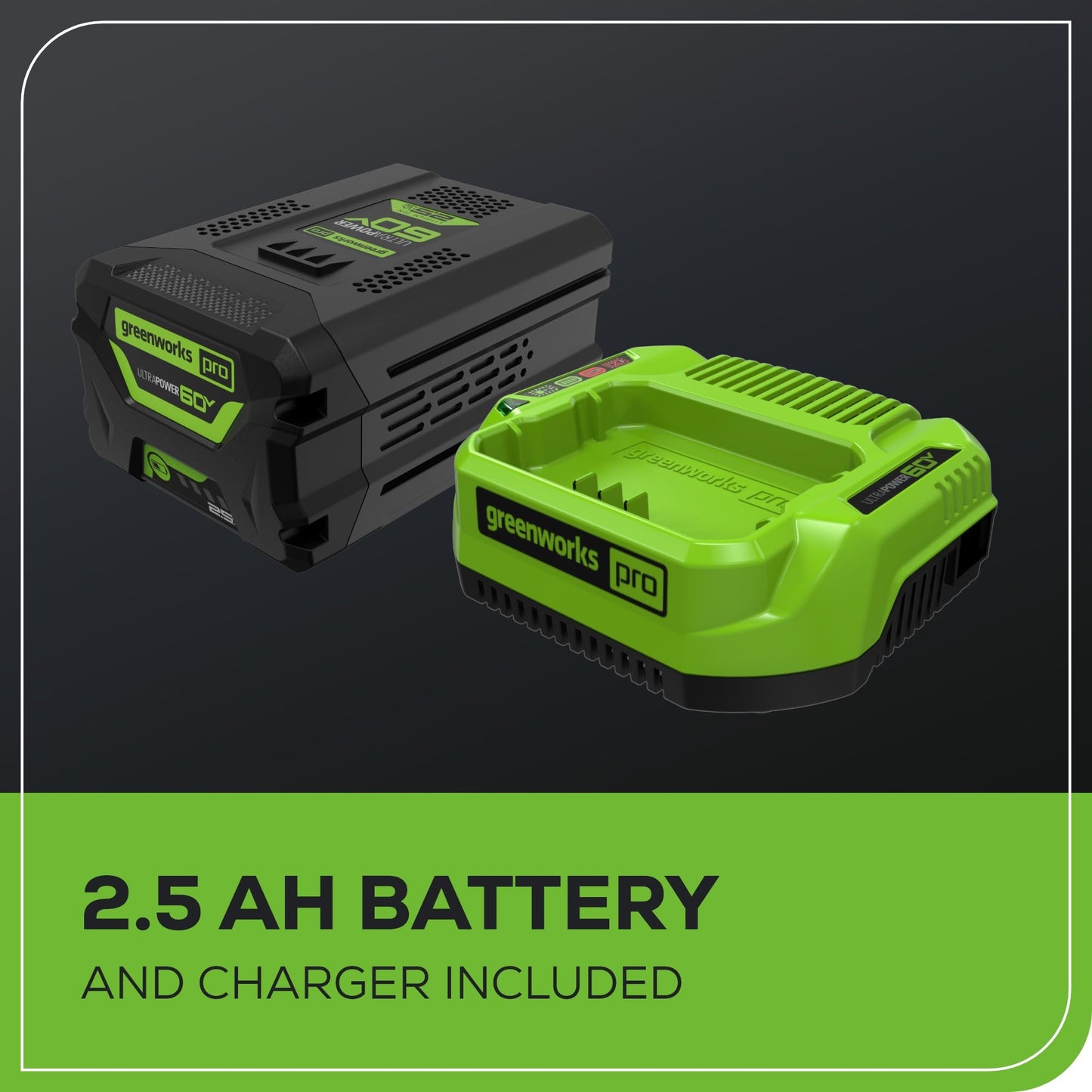 Greenworks 60V 16" Brushless Cordless String Trimmer - 65min Runtime for 2-Mile Fence Lines & Large Properties, 2X Quieter Than Gas, 2.5Ah Battery/Charger Included