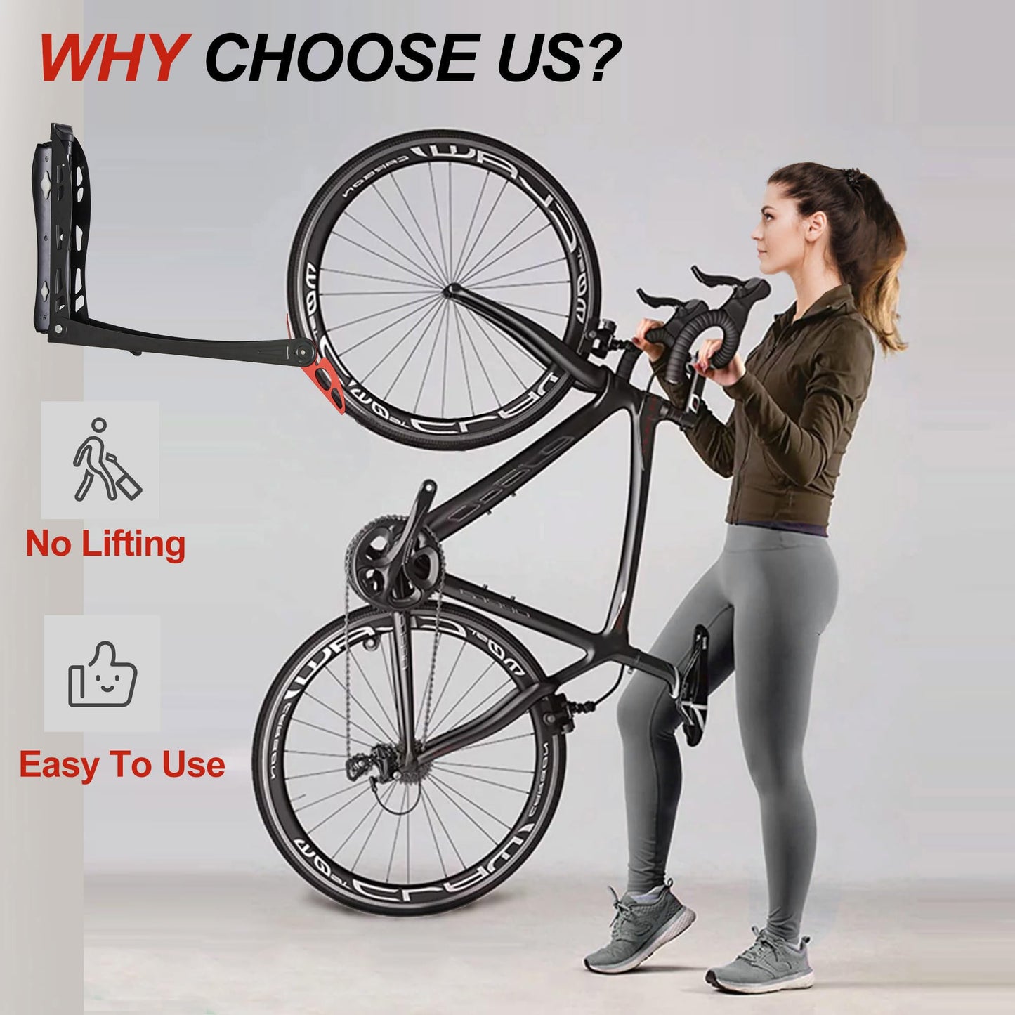 Wallmaster BIKEPAL Swivel Bike Rack, Wall Mounted Vertical Bike Storage Hanger, Space Saving for Home and Garage, 4 Pack