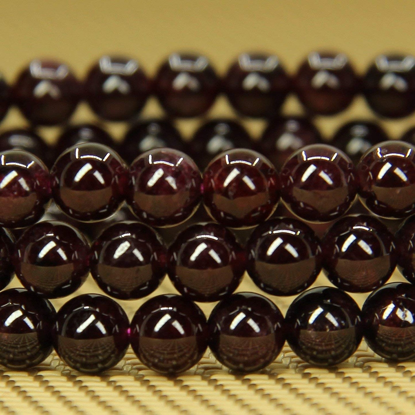 Angelstones Handmade Natural Red Garnet Healing Gemstone 6mm Round Beads Stretch Crystal Bracelet 7 Inch Unisex