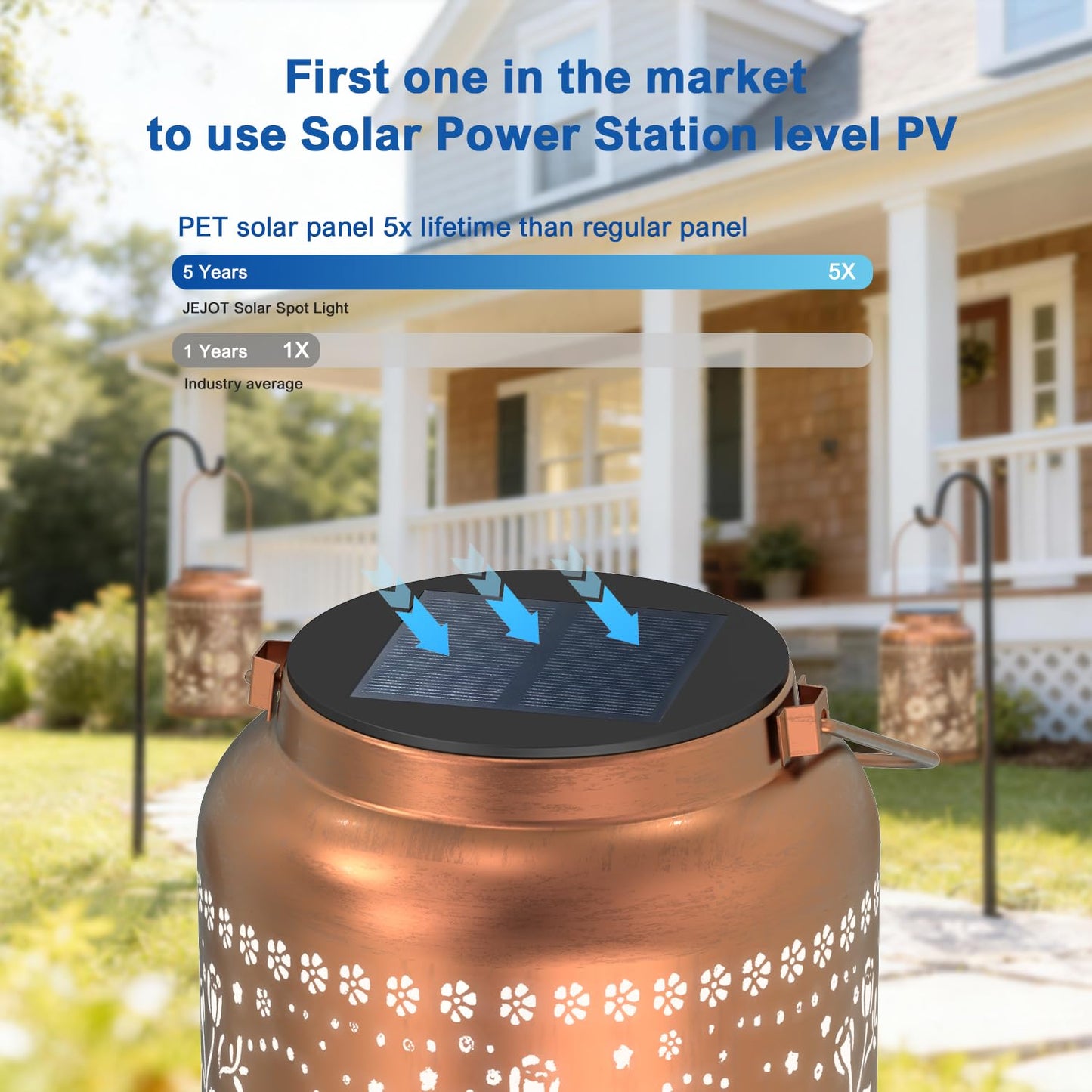 JEJOT Hummingbird Solar Lanterns Outdoor Waterproof, Mothers Day Gifts, Birthday Gifts for Women Mom Grandma,Metal Hanging Solar Lantern for Yard,Garden,Porch Landscape Deconrations-1 Pack