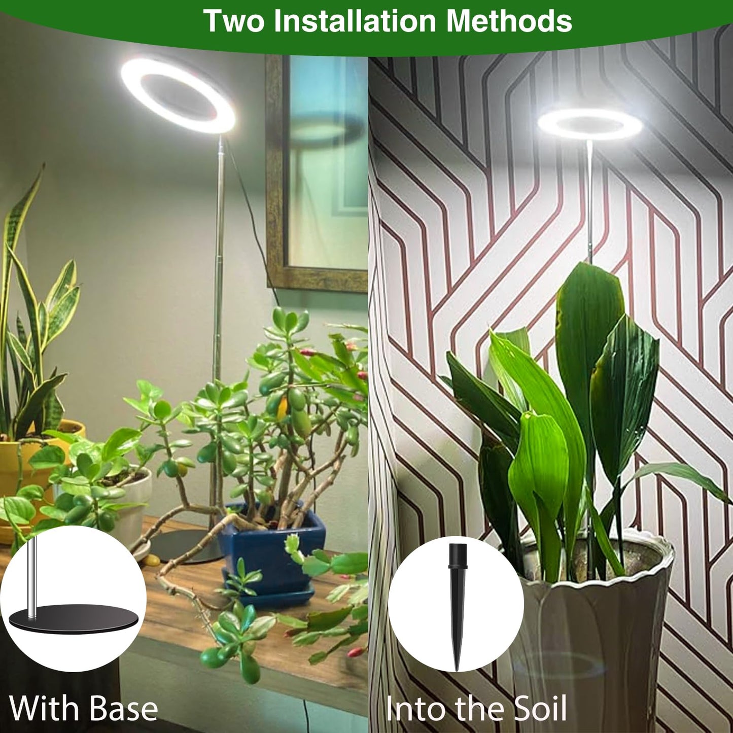 Aokrean Grow Lights for Indoor Plants Full Spectrum, 80 LEDs Plant Light for Indoor Plants, Height Adjustable 6.3in Desktop Growing Lamp with Auto Timer 6/12/16Hrs, 3 Optional Spectrums,5 Brightness