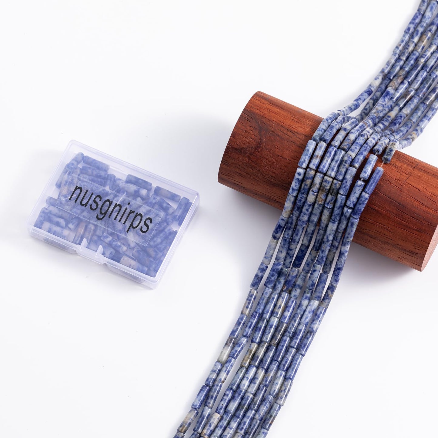 Natural Blue Sodalite Cylinder Tube Beads 4x13mm 38cm/str Loose Semi Gemstone Stone Beads for Making Bracelets Necklace Earrings