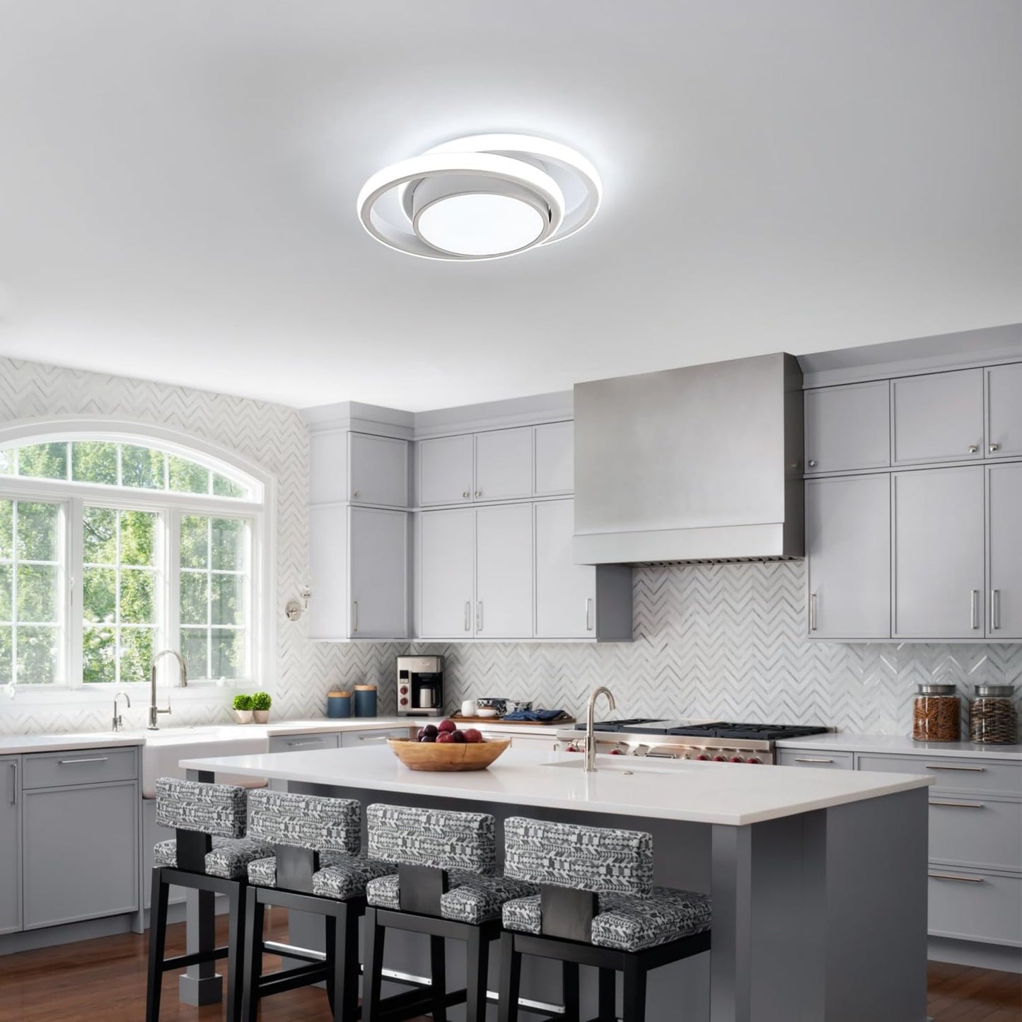 DELIPOP Modern LED Ceiling Light, 36W 2160LM Round Small Ceiling Lamp, (Cool White, 6500K) Aluminum Close to Ceiling Light Fixture for Hallway, Aisle, Corridor, Bedroom, Kitchen