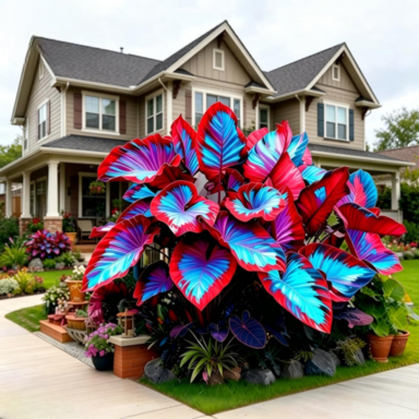 JWDSKT Black Leaves Elephant Ear in Sunlight Oversized Leaves Tropical Look for Patio Landscape-Excellent Display (6)
