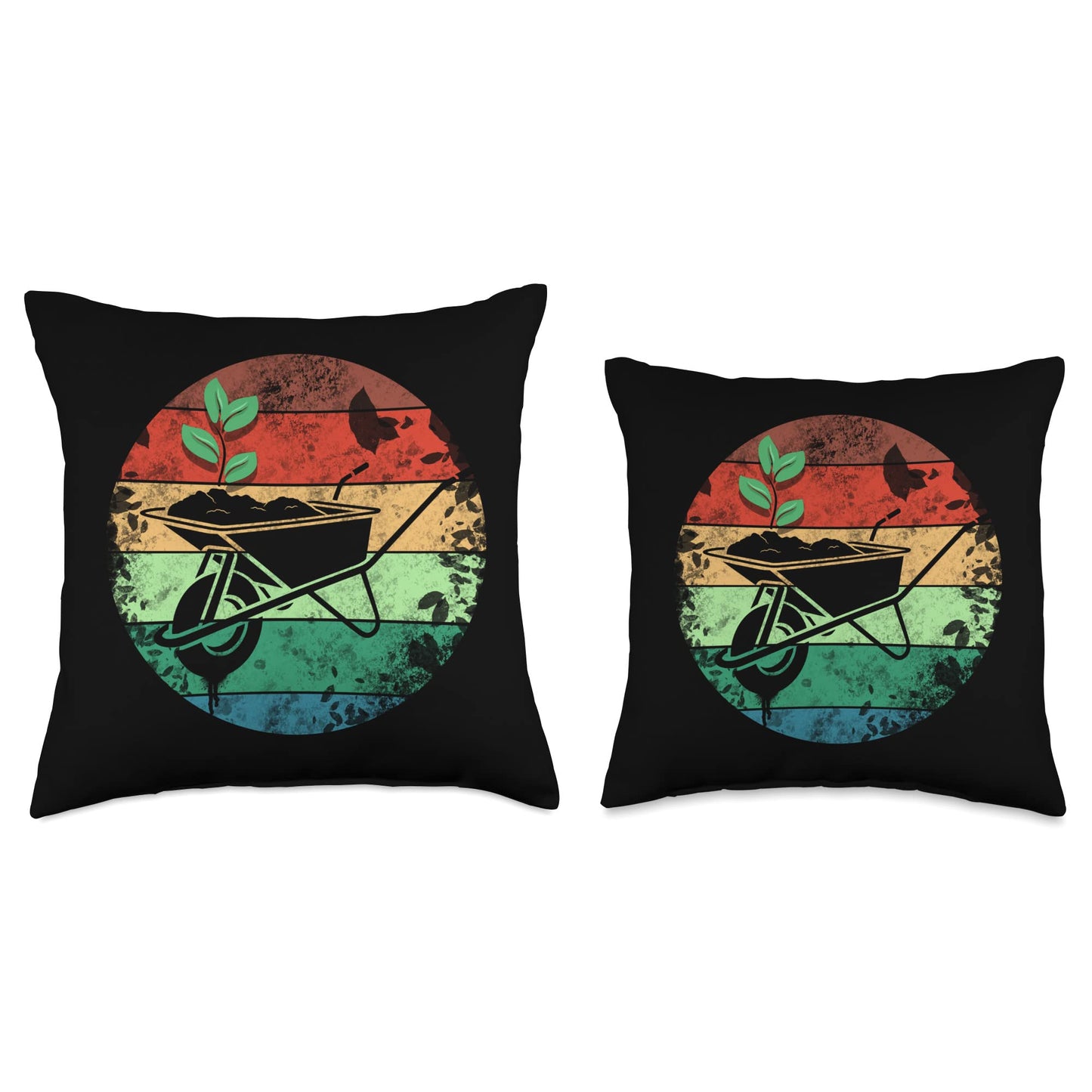 Gardener Retro Wheelbarrow for Hobby Gardener Farmers Throw Pillow