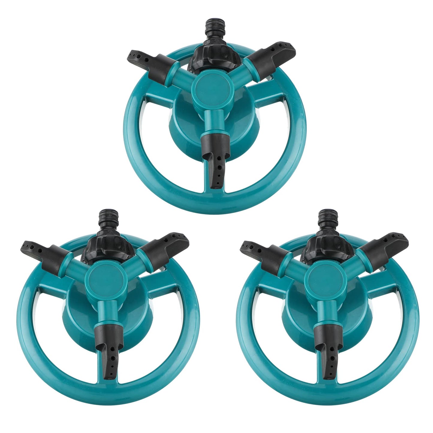 Maxdot 3 Pcs Lawn Sprinkler Adjustable 360 Degree Garden Sprinklers Rotation Automatic Large Area Coverage Green Yard Sprinklers for Kids Playing Plant Lawn Grass Irrigation
