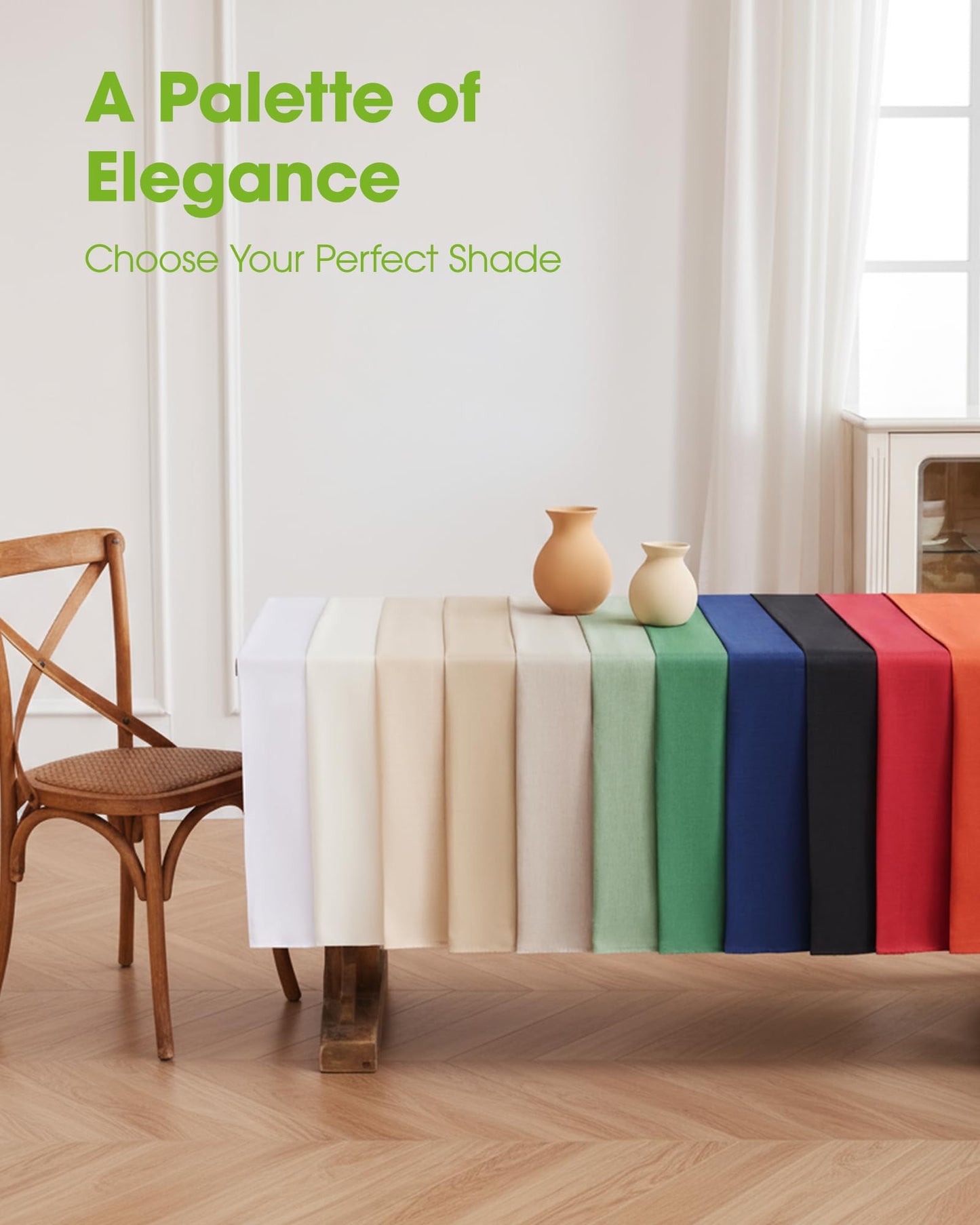 Pureegg Rectangle Linen Tablecloth Waterproof & Stain Resistant, Wrinkle-Free Table Cloth Adds Elegance and Protection, Ideal for Dining, Party, Wedding and Outdoor, 52 x 70 Inch, Beige