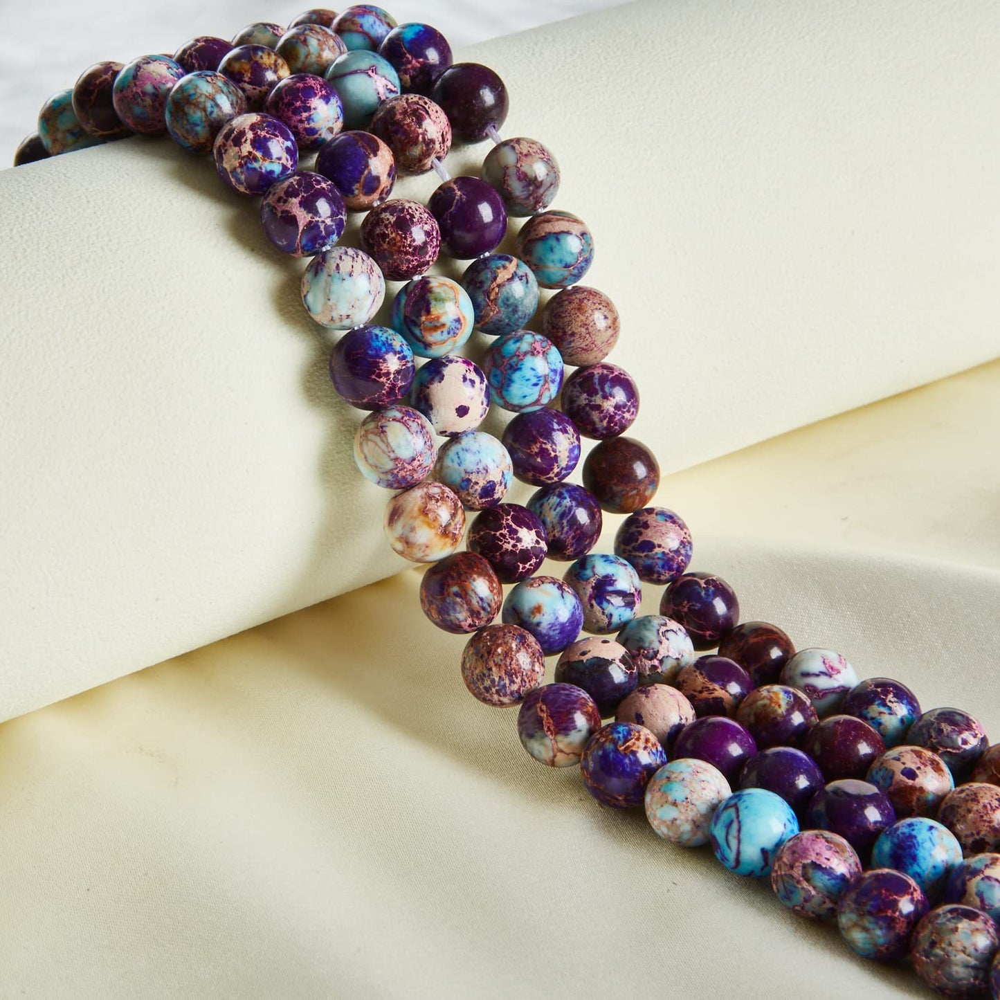 100pcs 8mm Colorful Imperial Jasper Beads Natural Gemstone Beads Round Loose Beads for Jewelry Making
