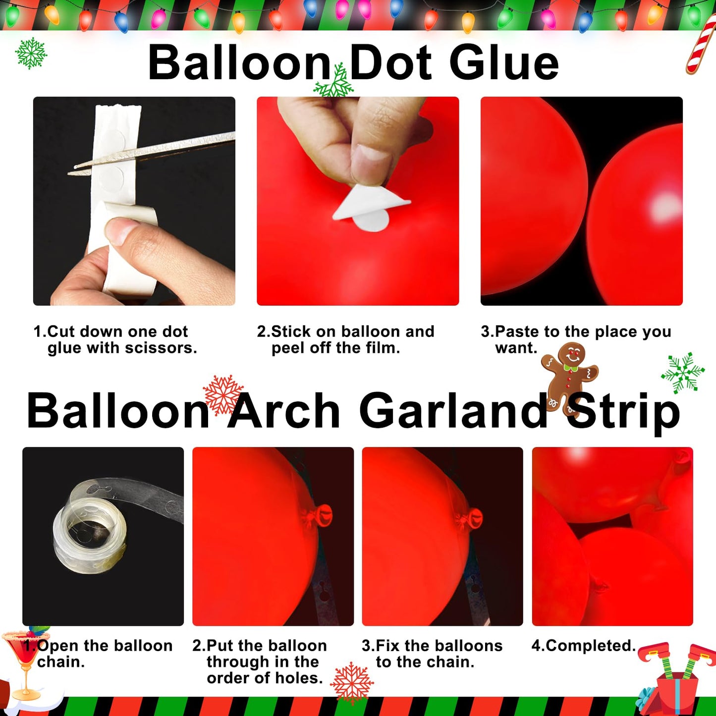 Lecheme Christmas Party Decorations 300 PCS Let's Get Elfed Up Backdrop Tableware Plates Napkins Serve 24 Friendsmas Balloon Arch Elf Christmas Party Supplies