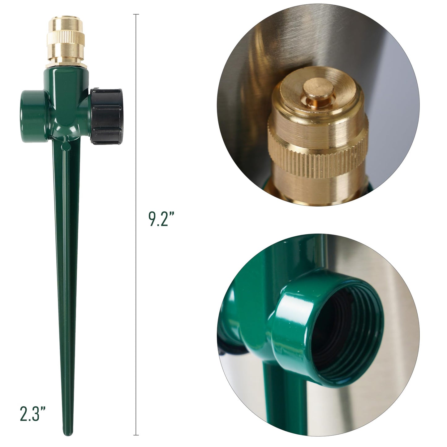 LIULO TOOL 2 Pack Metal Lawn Sprinkler, Automatic Brass Sprinkler with Spike Base, 360 Degree Adjustable Sprinklers Nozzle Large Area Coverage for Lawn Grass Patio Garden Irrigation