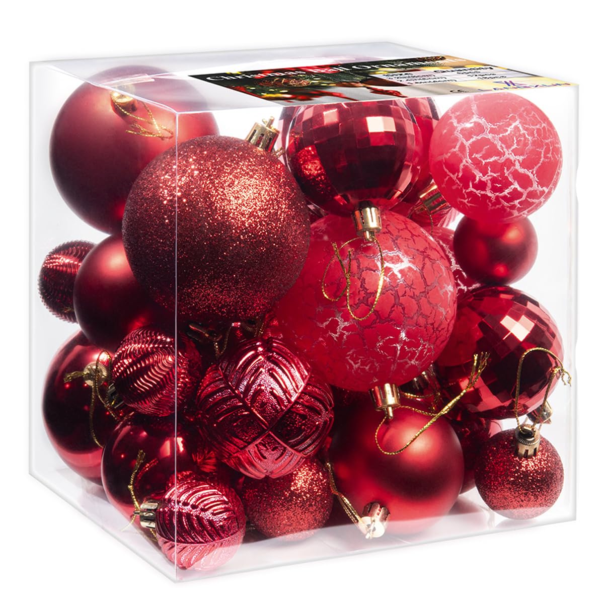 LANGXUN 36pcs Wine Red Christmas Tree Decorations Balls, Bolas De Navidad, 2025 Christmas Decor, Indoor Outdoor Shatterproof Christmas Ornaments, Xmars Party Wedding Suppiles