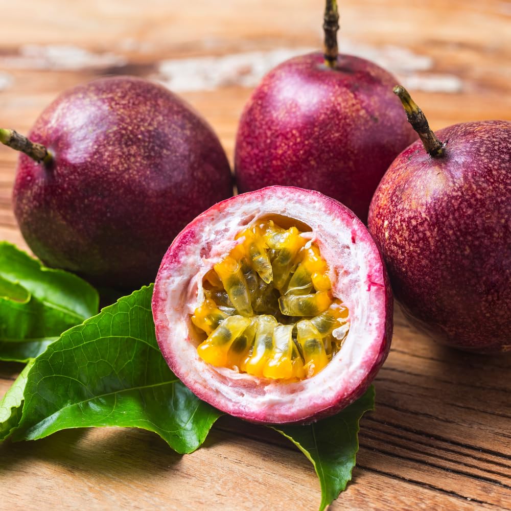 Sweet Passion Fruit Plant Live, Fragrant Passion Fruit Tree Live Plant, Edible Fruit Bearing Vine, Perennial Tropical Plant for Outdoor Gardening, 4-6 Inches Tall