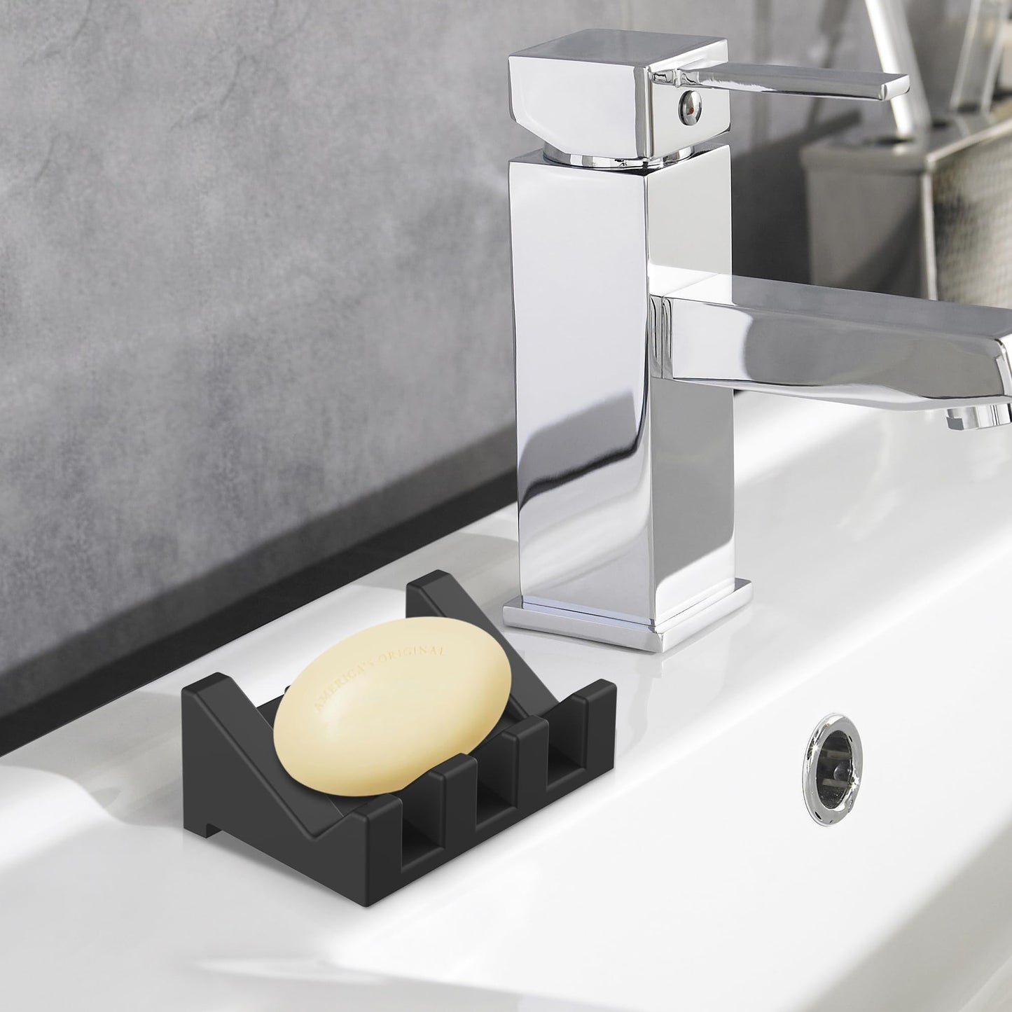 Silicone Self Draining Soap Holder Set, 3 Soap Dishes for Bar Soap, Drying Keep Soap Clean