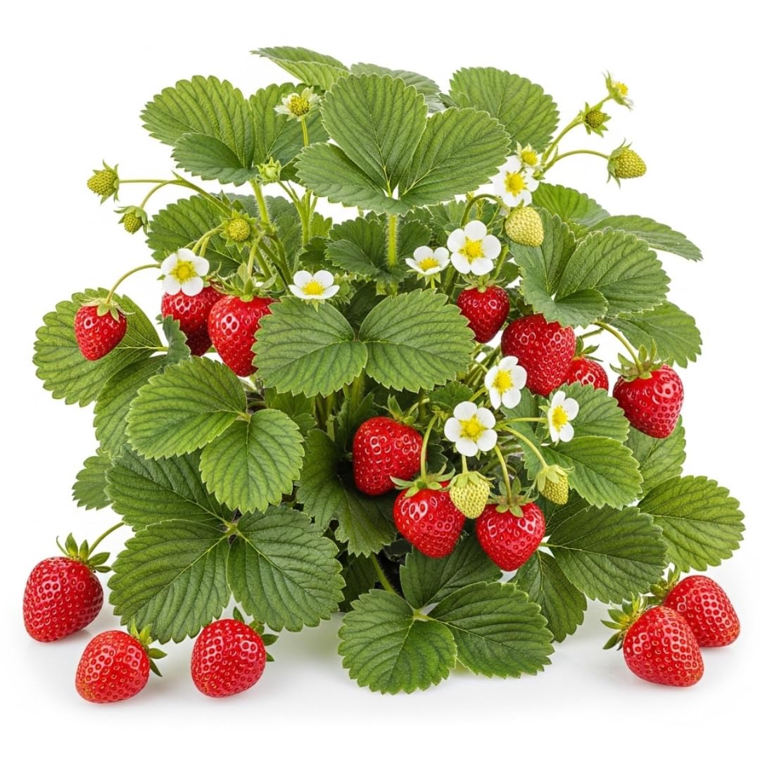 Berrylicious Ozark Beauty Strawberry Plants (10 Plants) – Everbearing Variety for Home Gardens – Grow Your Own Fresh, Sweet Strawberries – Perfect for Strawberry Shortcake