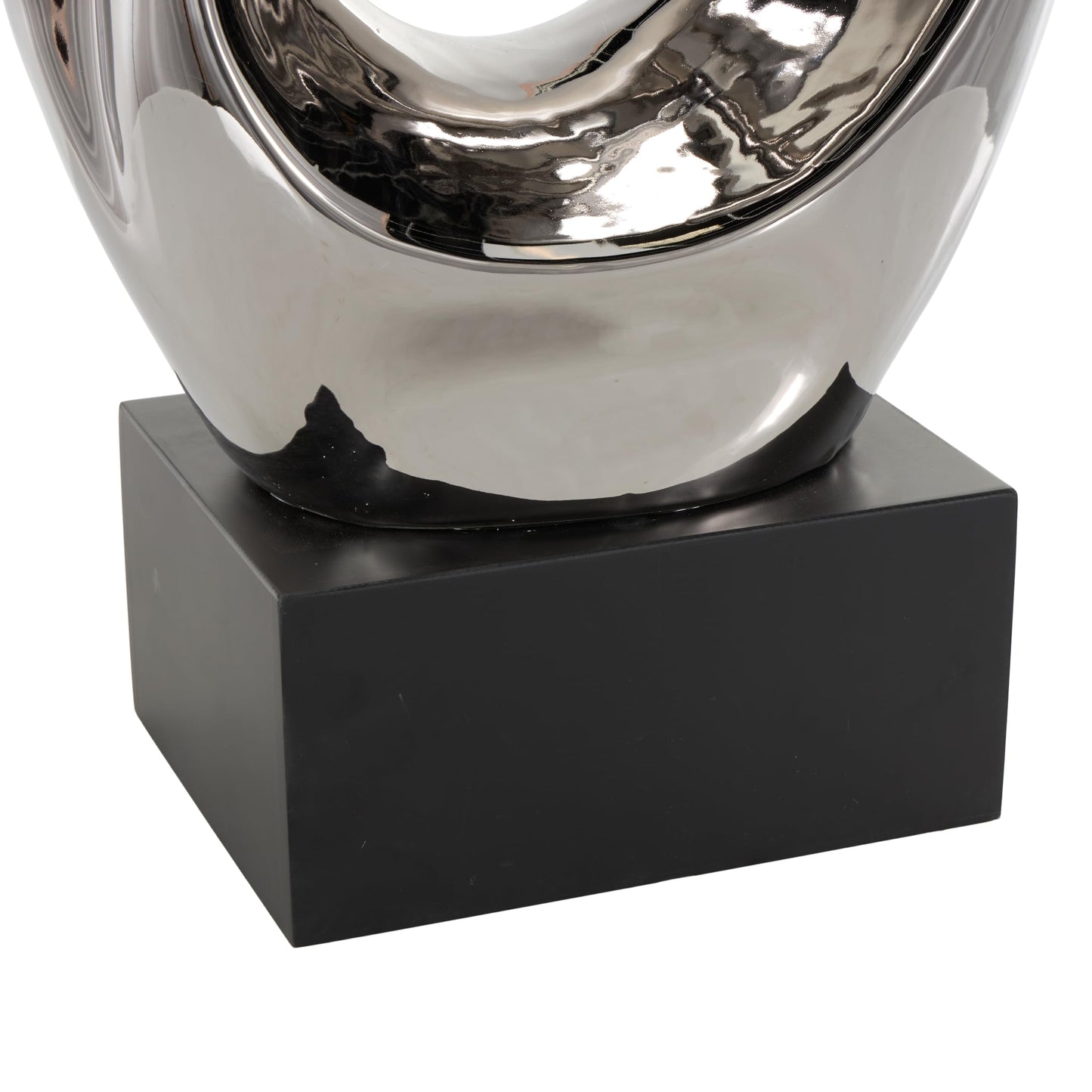 Deco 79 Ceramic Abstract Decorative Sculpture Home Decor Statue, Accent Figurine 14" x 7" x 27", Silver