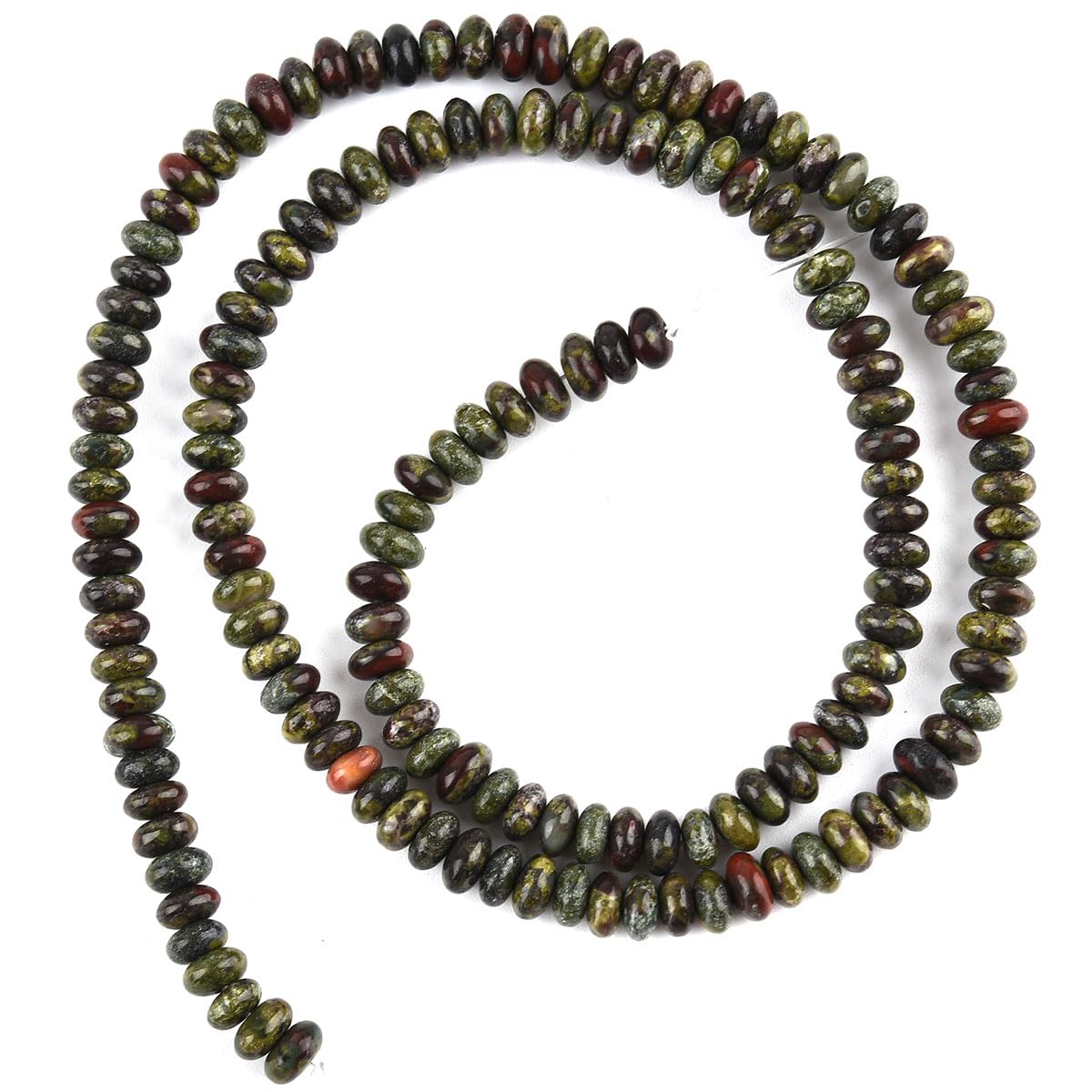 155pcs 4x2mm Natural Dragon Blood Jasper Disk Rondelle Spacer Stone Semi Precious Gemstone Loose Beads for Jewelry Making 15 Inch